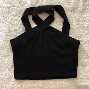 NWT Black Cross Neck Tank